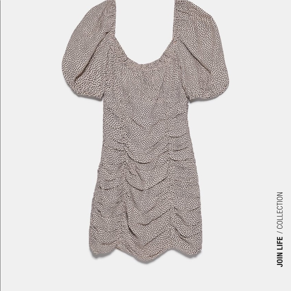 Polka dot draped dress Zara size L
